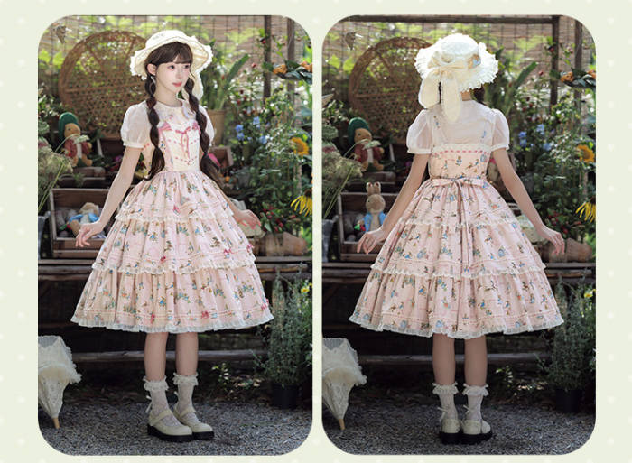 Summer Fairy Peter Rabbit Printed Tiered Lolita JSK