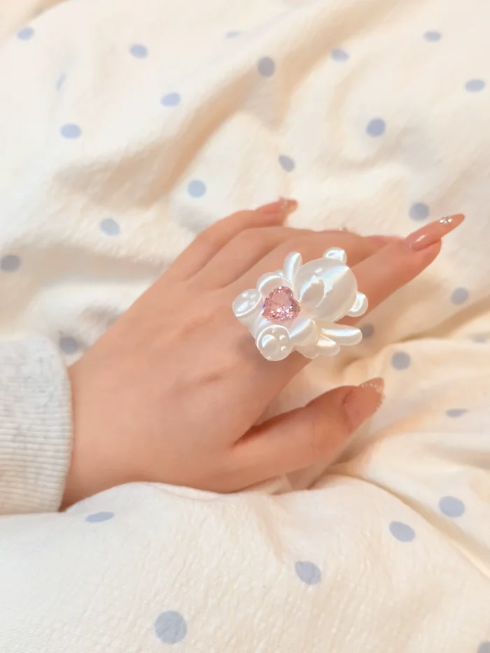 Void Chapter Love Diamond Gyaru Bow Ring 8 Colors