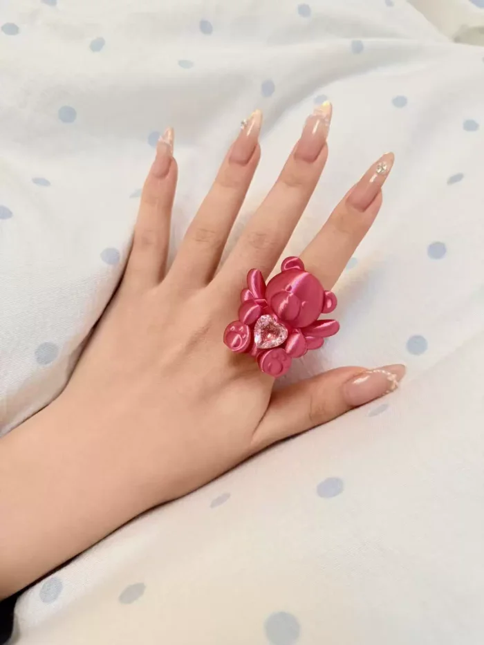 Void Chapter Love Diamond Gyaru Bow Ring 8 Colors