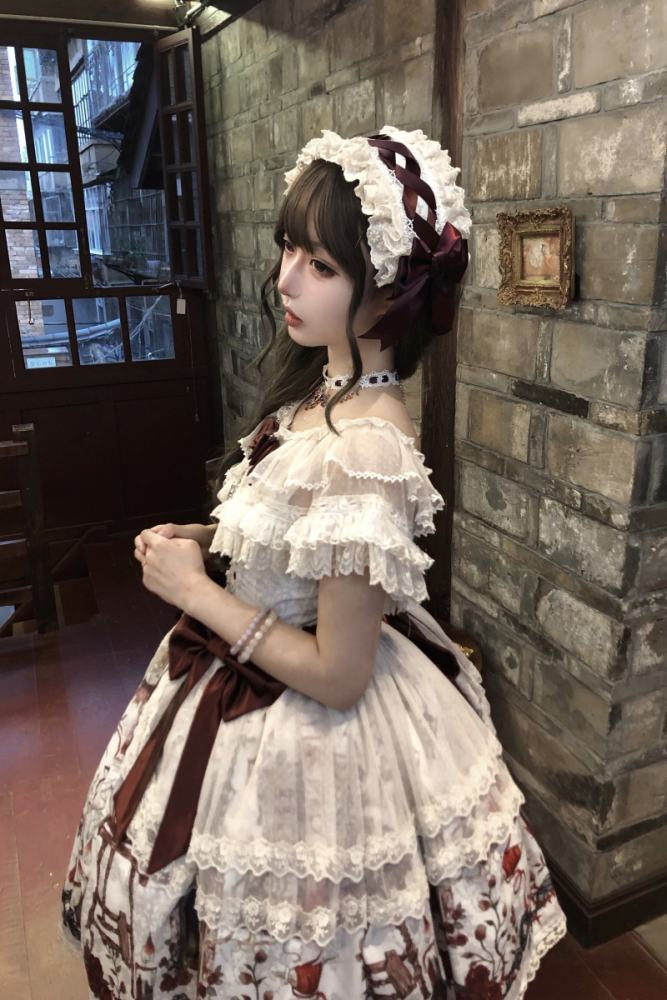 Forest Fairy Tale Sleeping Beauty Lolita Hairband Choker and Brooch