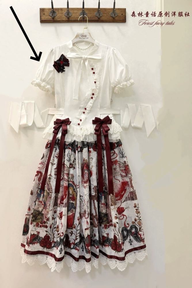 Forest Fairy Tale Sleeping Beauty Gothic Lolita Prints OP SK and Blouse