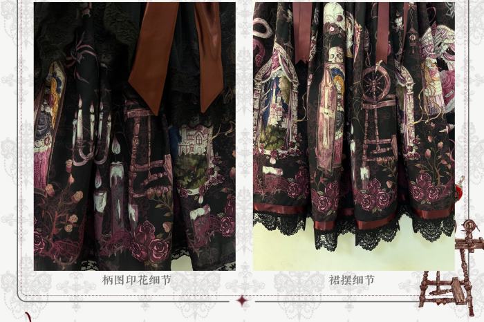 Forest Fairy Tale Sleeping Beauty Gothic Lolita Prints OP SK and Blouse