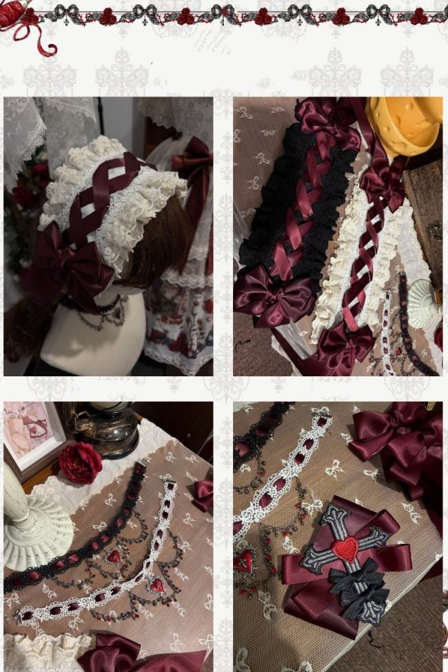 Forest Fairy Tale Sleeping Beauty Lolita Hairband Choker and Brooch