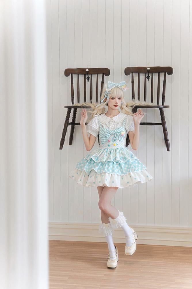 Hatsune Miku Co-branded Sweet Lolita Salopette and Jumper Skirt