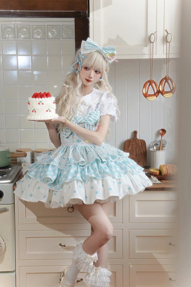 Hatsune Miku Co-branded Sweet Lolita Salopette and Jumper Skirt