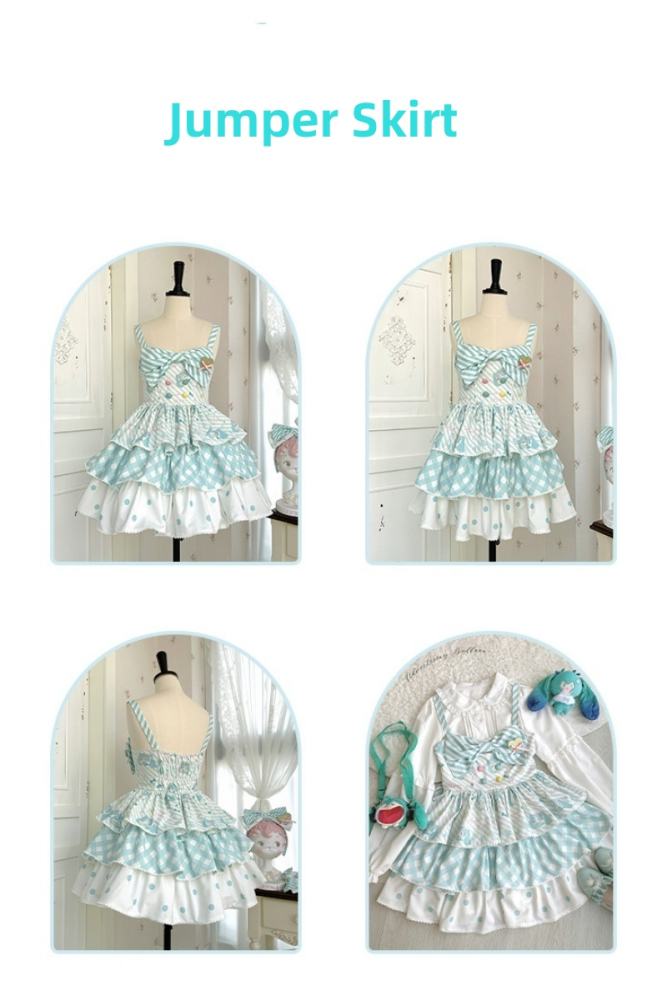 Hatsune Miku Co-branded Sweet Lolita Salopette and Jumper Skirt