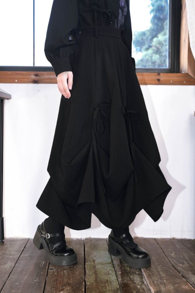 Dark Iris Jirai Kei Irregular Blouse and Bud Skirt