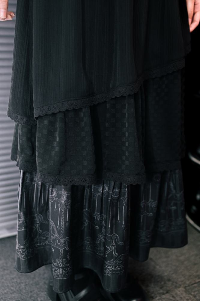 Rotating Paradise Jirai Kei Print Top and Maxi Skirt