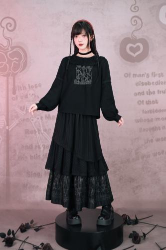 Rotating Paradise Jirai Kei Print Top and Maxi Skirt