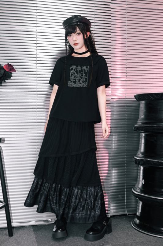 Rotating Paradise Jirai Kei Print Top and Maxi Skirt