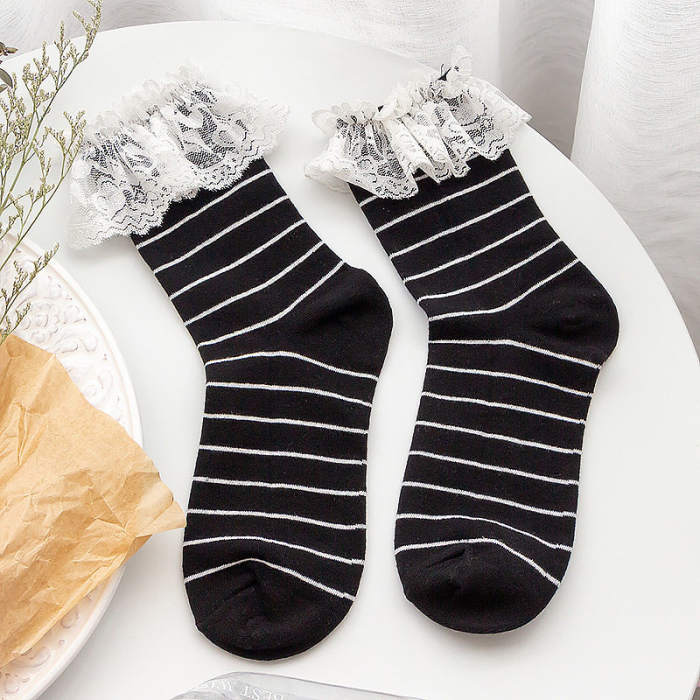 Lace Trims Cotton Lolita Socks