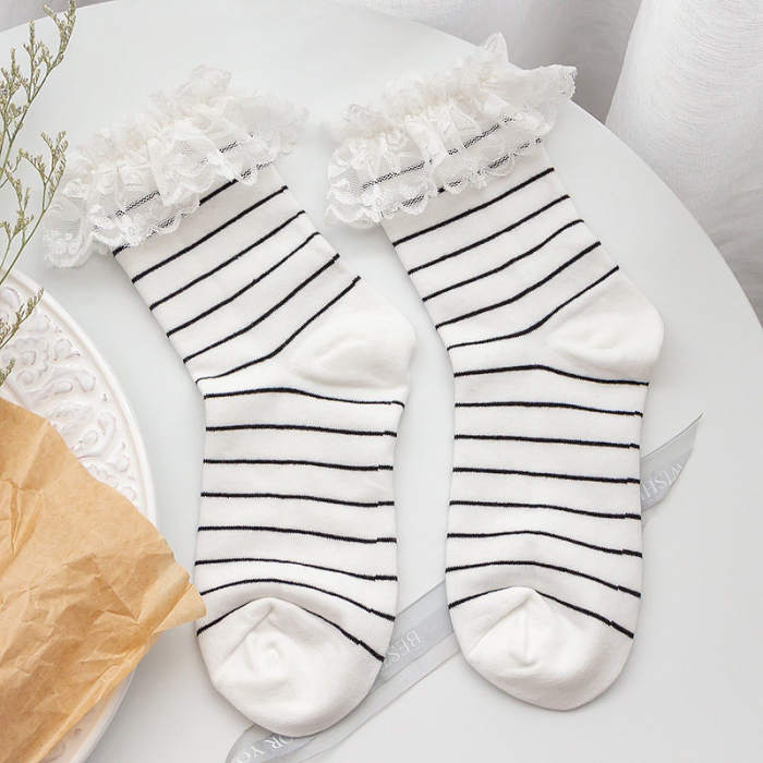 Lace Trims Cotton Lolita Socks