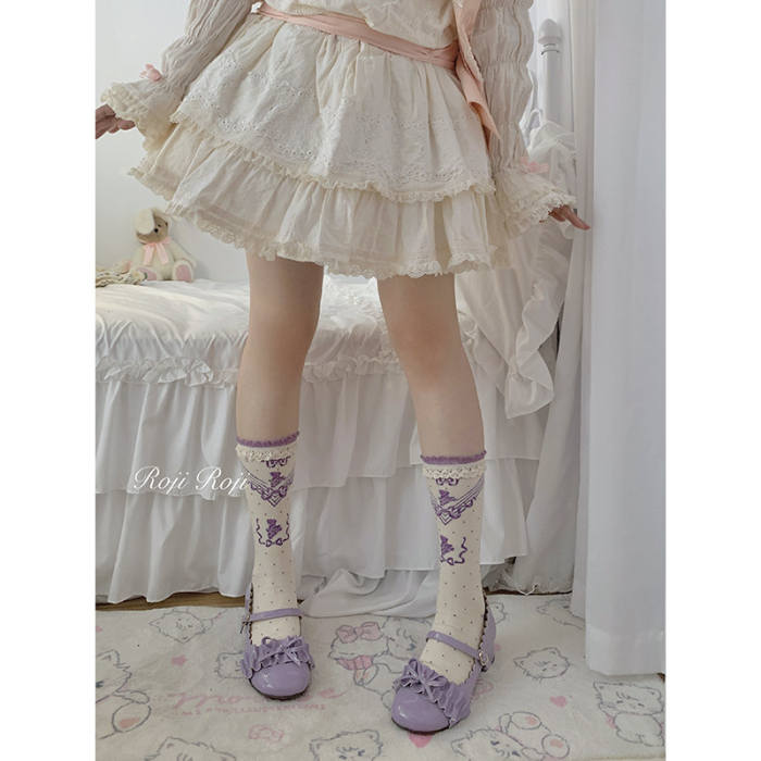 Roji Grape Vine Cotton Lolita Socks
