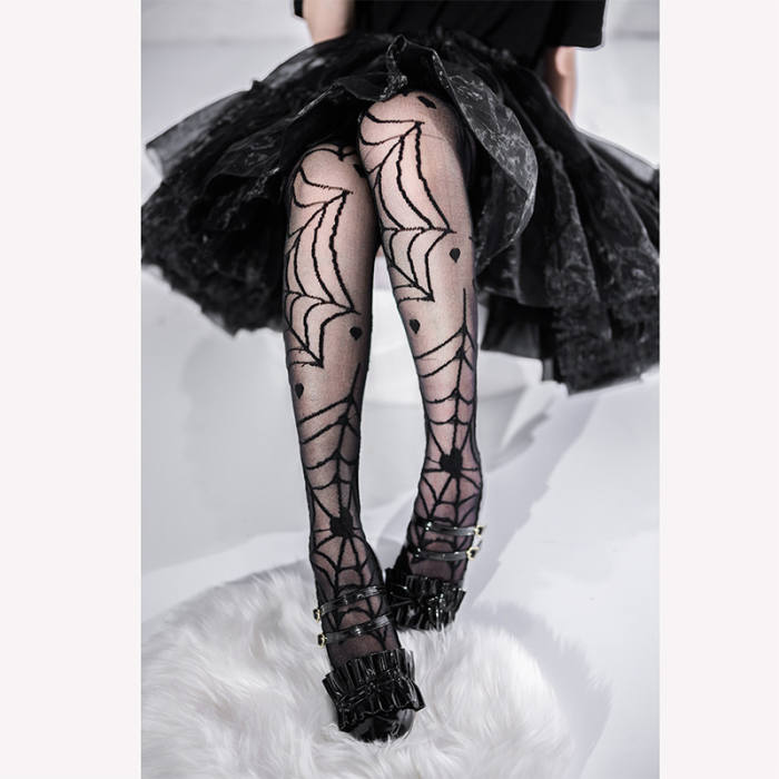 The Heart of Croto Glass Silk Above Knee Lolita Socks