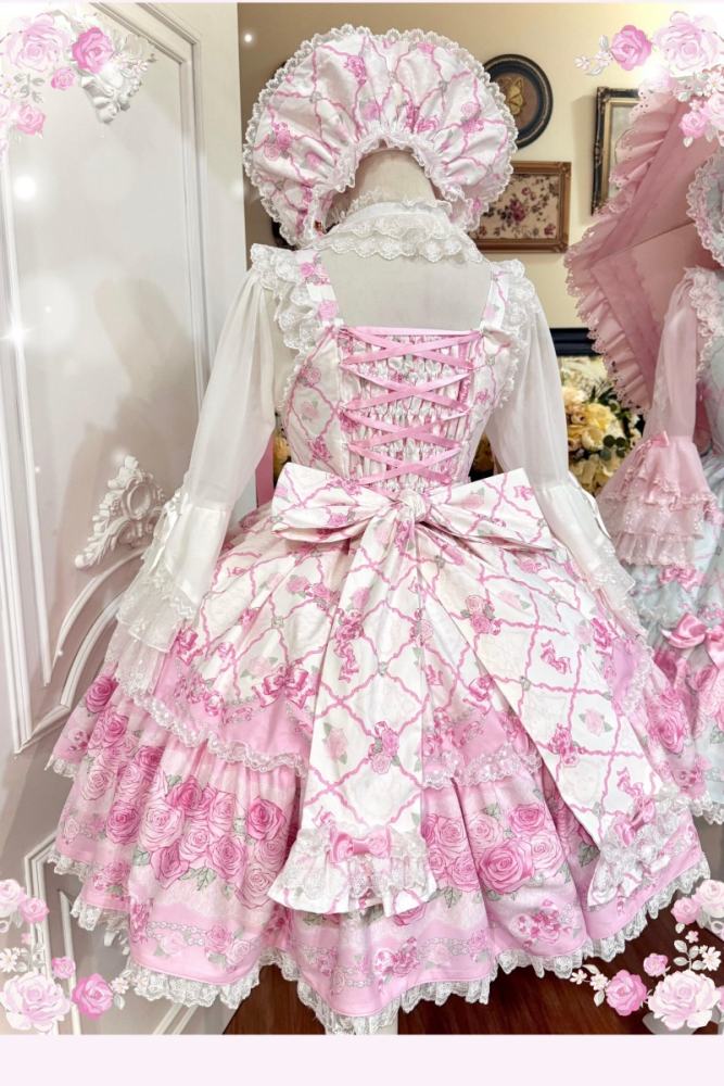 Summer of 2026 Flower Wall Old School Lolita JSK and Blouse