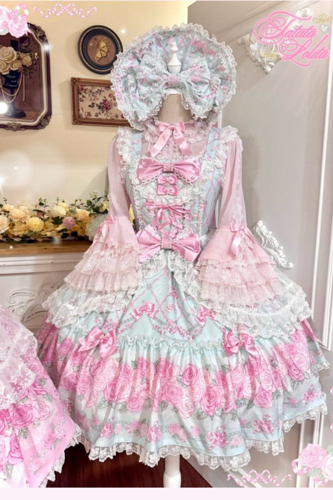 Summer of 2026 Flower Wall Old School Lolita JSK and Blouse