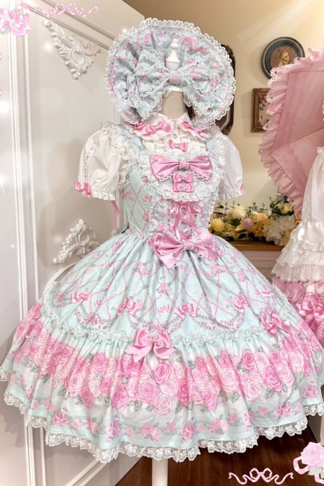 Summer of 2026 Flower Wall Old School Lolita JSK and Blouse