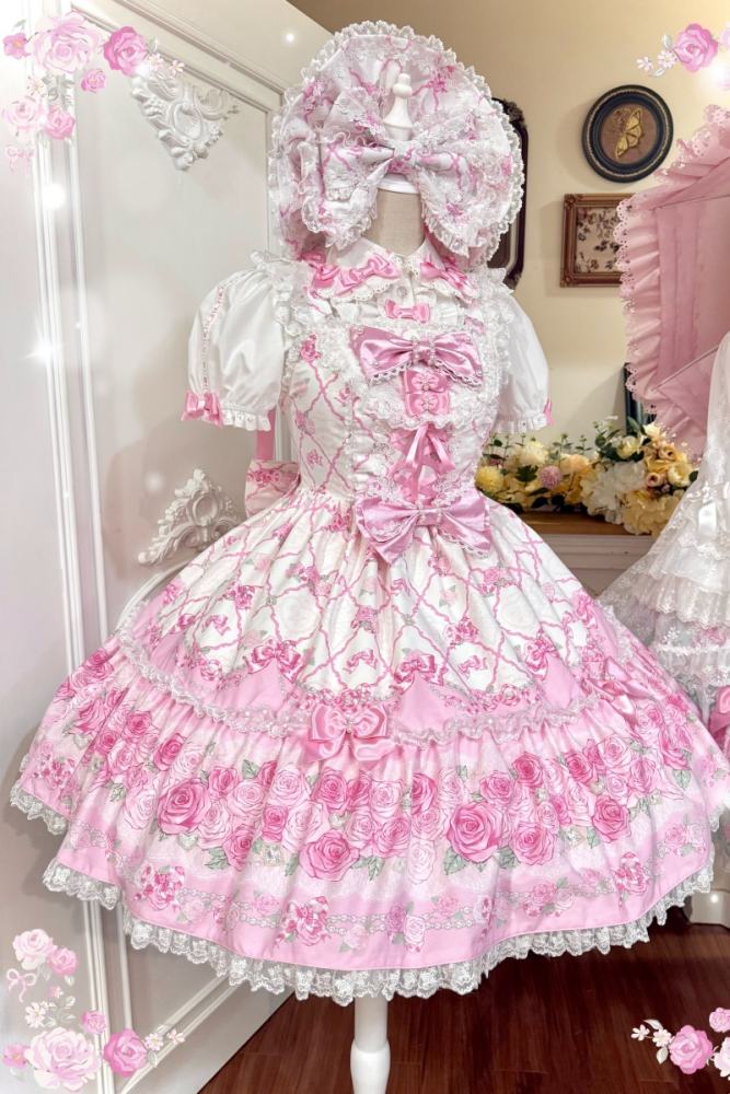 Summer of 2026 Flower Wall Old School Lolita JSK and Blouse