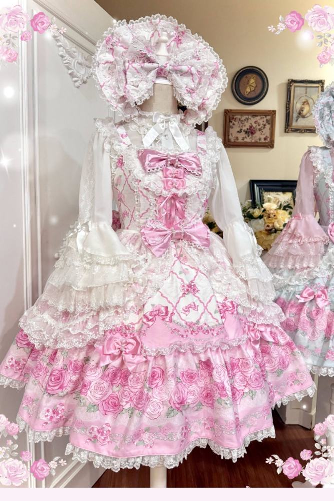 Summer of 2026 Flower Wall Old School Lolita JSK and Blouse