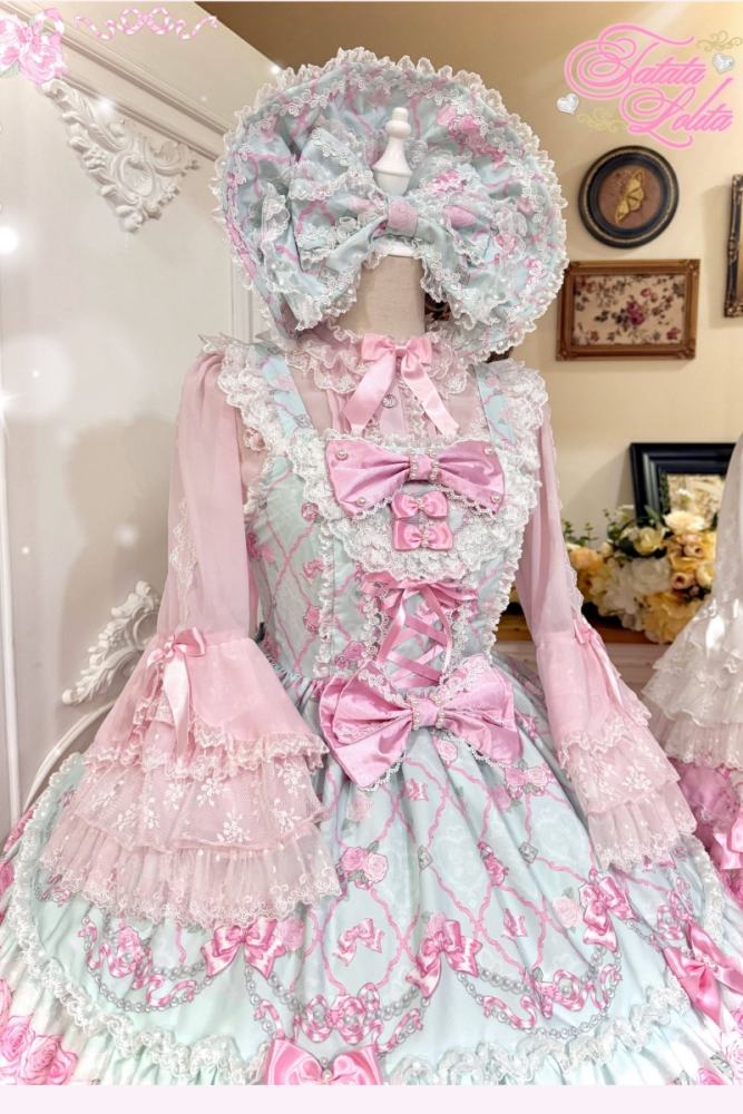 Summer of 2026 Flower Wall Old School Lolita JSK and Blouse