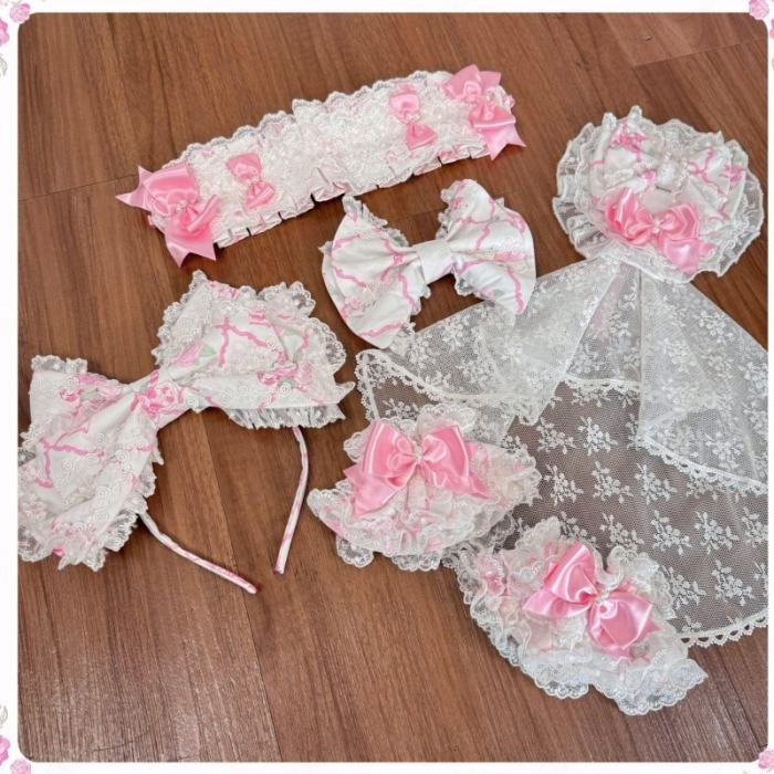 Summer of 2026 Flower Wall Lolita Headdress and Wristcuffs