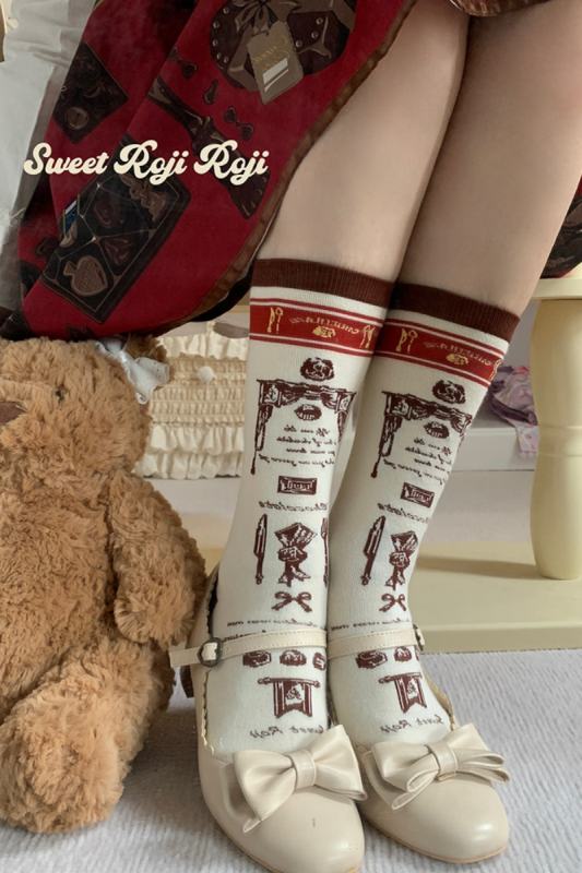 Roji Afternoon Cocoa Cotton Lolita Socks
