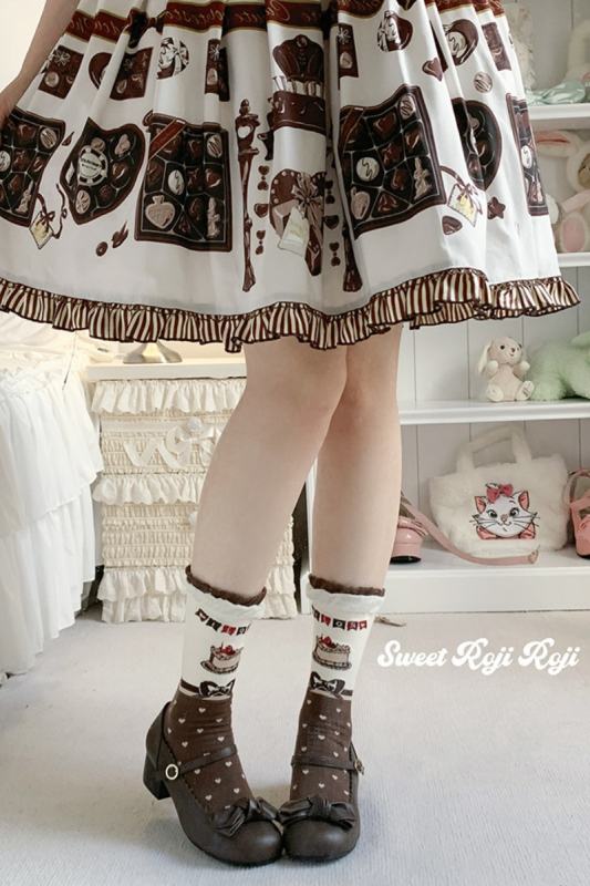 Roji Double Layer Cake Cotton Lolita Socks