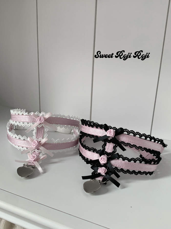 Roji Rose Lace Double Layers Elastic Garters