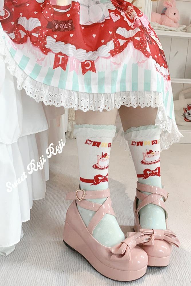 Roji Double Layer Cake Cotton Lolita Socks
