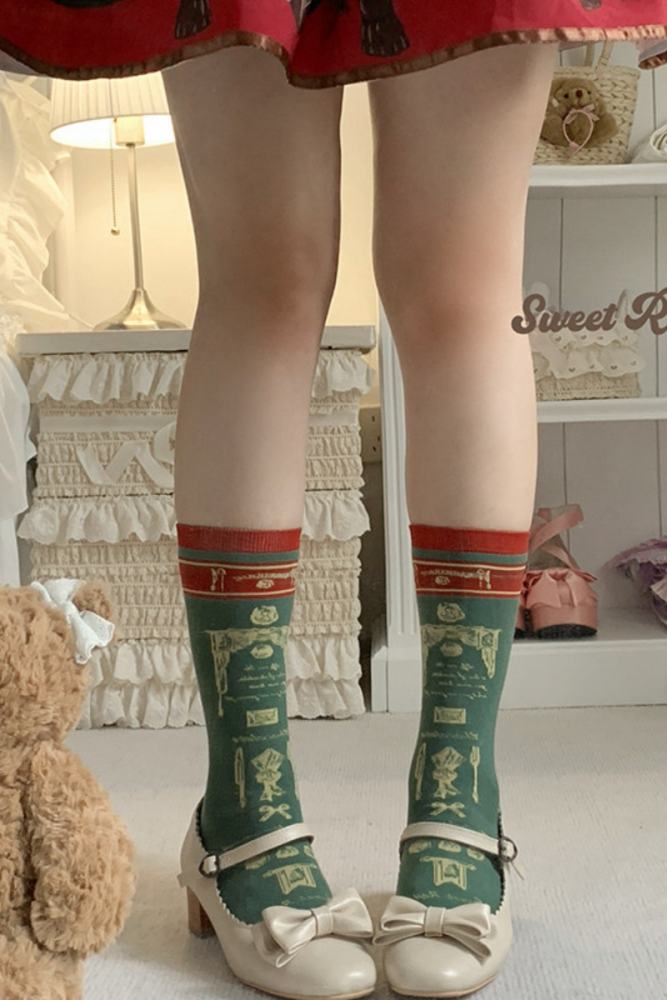 Roji Afternoon Cocoa Cotton Lolita Socks