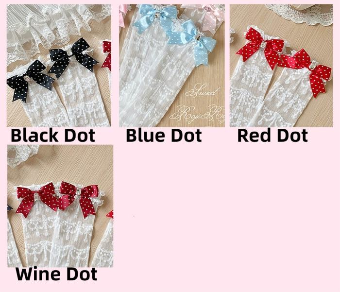 Roji Gemstone Necklace Lolita Summer Above Knee-high Socks