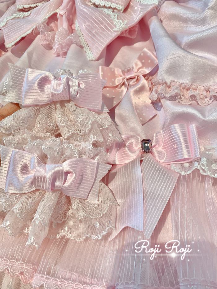 Roji Strawberry Angel Lace Bow Lolita Wristcuffs