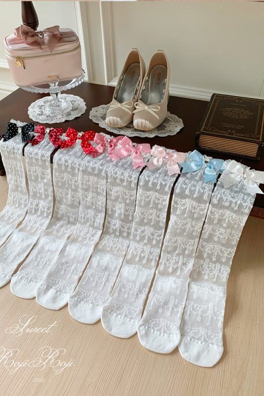 Roji Gemstone Necklace Lolita Summer Above Knee-high Socks