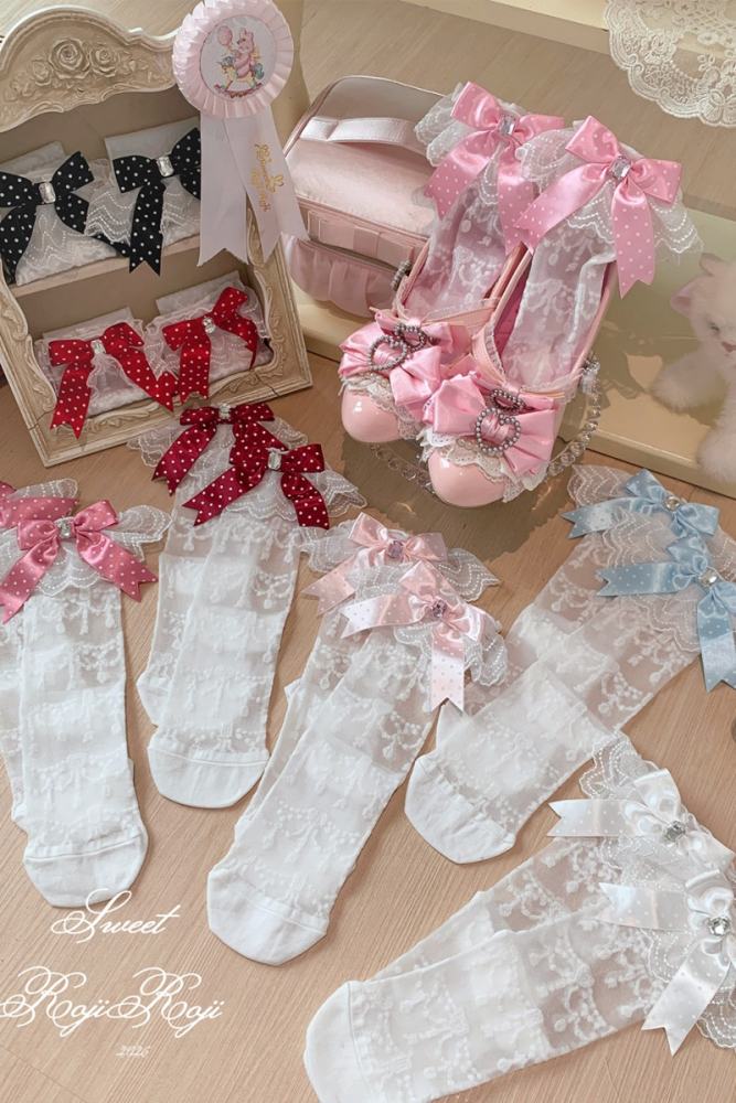 Roji Gemstone Necklace Lolita Summer Above Knee-high Socks