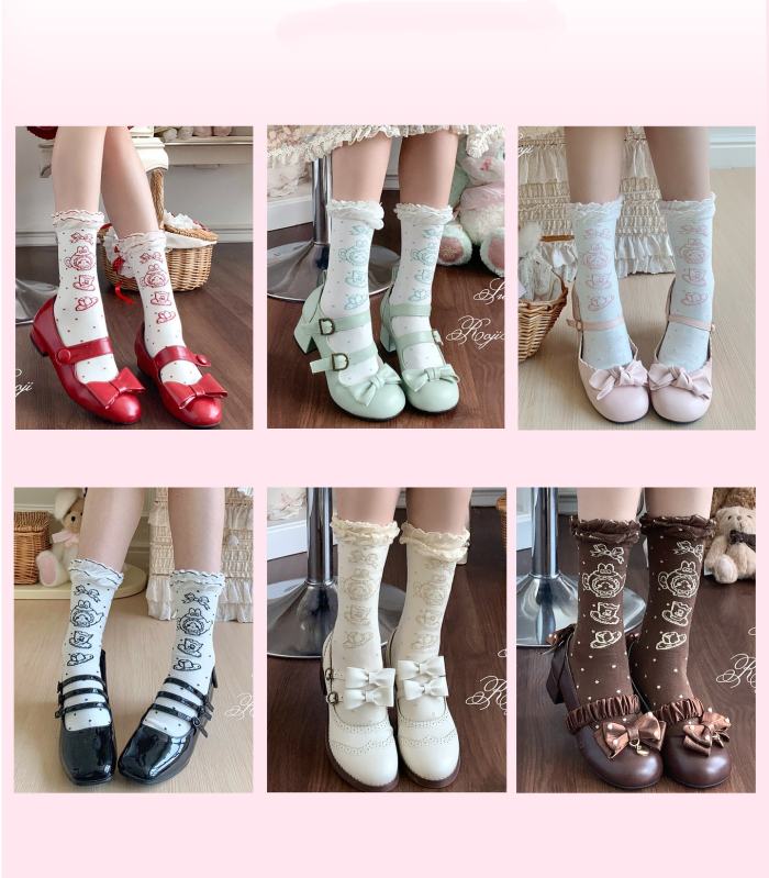 Roji and Momo Storybook Lolita Cotton Socks