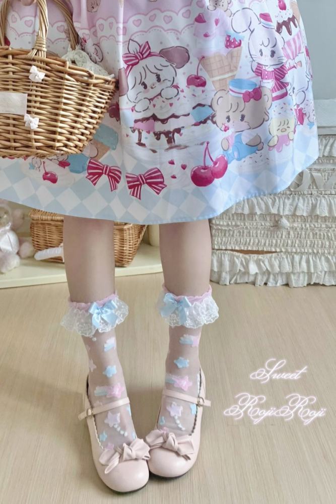 Roji The Twins Summer Lolita Calf Socks
