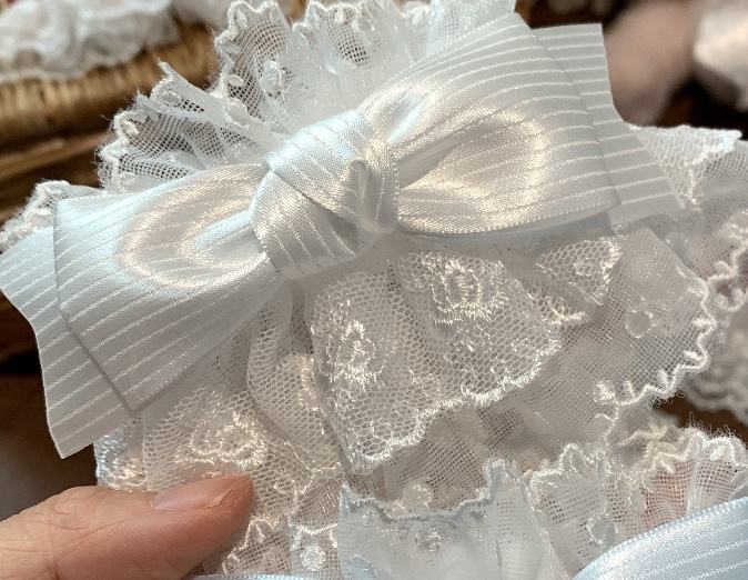Roji Strawberry Angel Lace Bow Lolita Wristcuffs