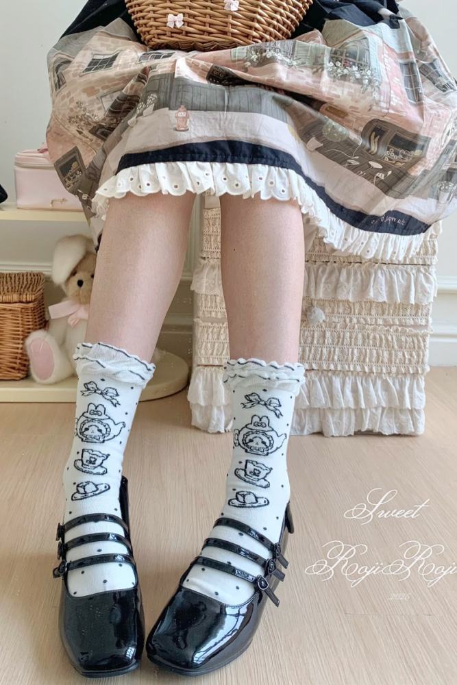 Roji and Momo Storybook Lolita Cotton Socks