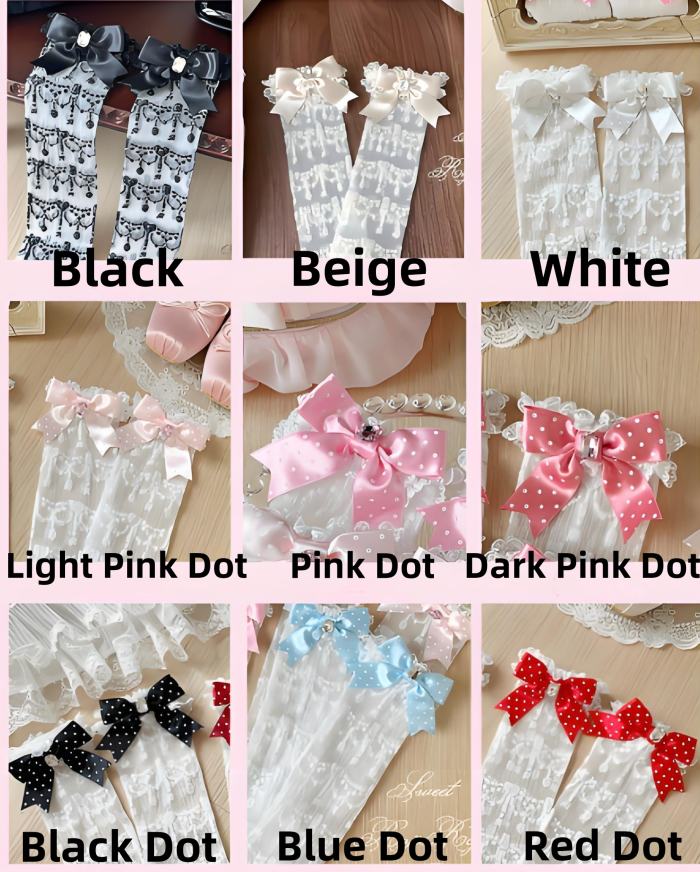Roji Gemstone Necklace Lolita Summer Above Knee-high Socks