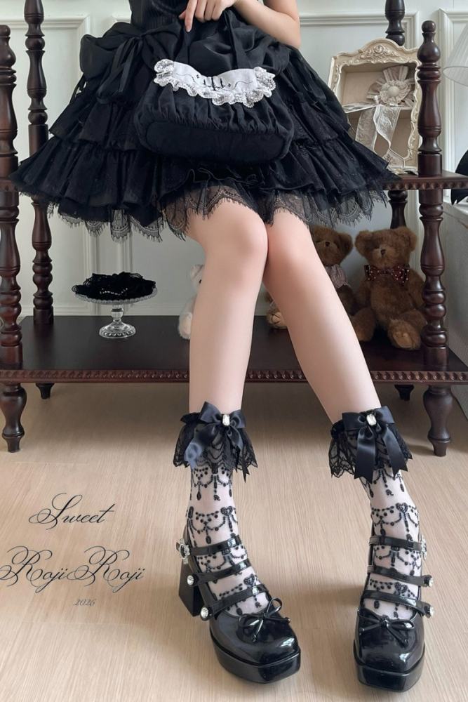 Roji Gemstone Necklace Lolita Summer Above Knee-high Socks