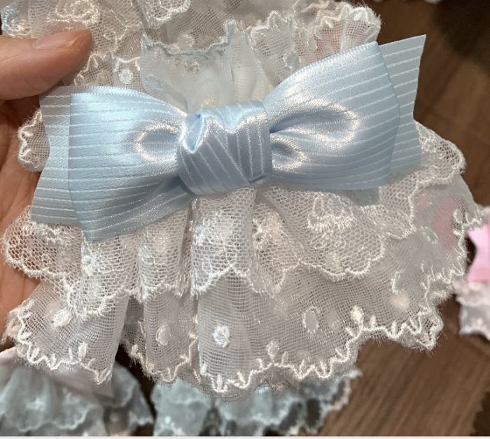 Roji Strawberry Angel Lace Bow Lolita Wristcuffs