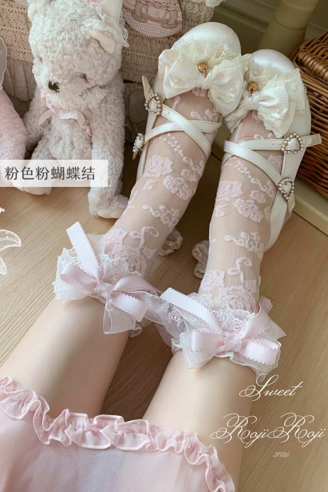 Roji Wrapping Roses Summer Lolita Short Socks