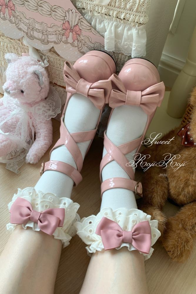 Roji Rose Tea Party Cotton Lolita Calf Socks