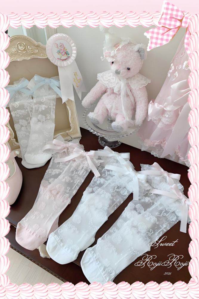 Roji Wrapping Roses Summer Lolita Short Socks