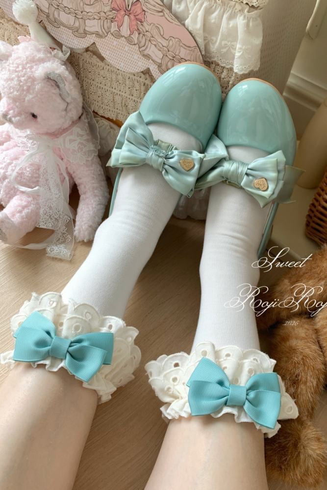 Roji Rose Tea Party Cotton Lolita Calf Socks