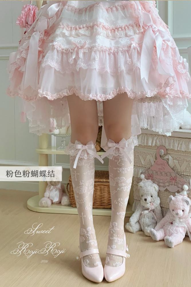 Roji Wrapping Roses Summer Lolita Short Socks