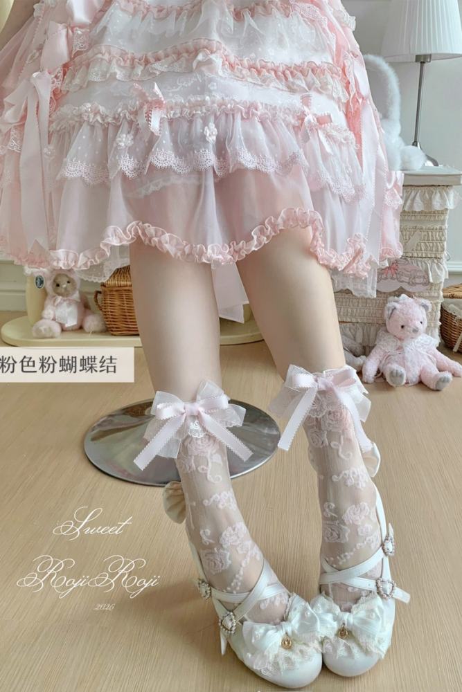 Roji Wrapping Roses Summer Lolita Short Socks