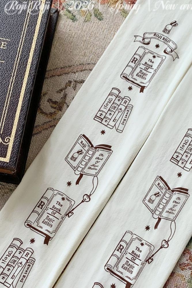 Roji Magic Bookshelf Lolita Prints Pantyhose 3 Colors