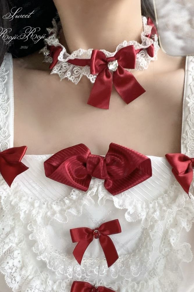 Roji Ribbon Sweetheart Lace Bow Lolita Choker