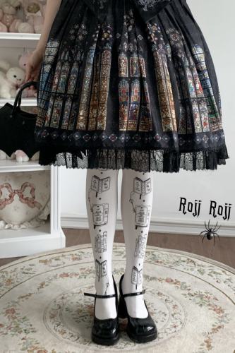 Roji Magic Bookshelf Lolita Prints Pantyhose 3 Colors